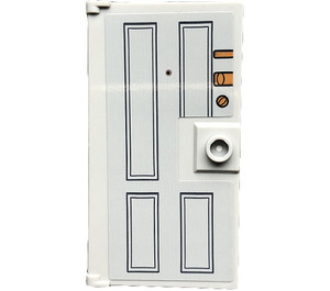 LEGO Medium Stone Gray Door 1 x 4 x 6 with Stud Handle with Locks and Peephole and '5A' Sticker (35290)