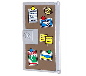 LEGO Mittleres Steingrau Tür 1 x 4 x 6 mit Stud Griff mit Refrigerator Tür Aufkleber (35290)
