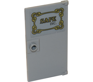 LEGO Medium Stone Gray Door 1 x 4 x 6 with Stud Handle with "SAFE INC." Sticker (35290)