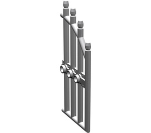 LEGO Gris pierre moyen Porte 1 x 4 x 9 Arched Gate avec Bars (42448)