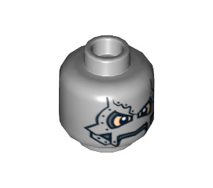 LEGO Medium Stone Gray Dr. Doom Head (Recessed Solid Stud) (3626 / 11512)