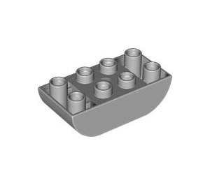 LEGO Mittleres Steingrau Duplo Backstein 2 x 4 mit Gebogen Unterseite (98224)