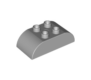 LEGO Medium Stone Gray Duplo Brick 2 x 4 with Curved Sides (98223)