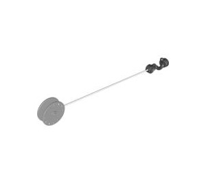 LEGO Medium Stone Gray Duplo Drum (Narrow) with String and Black Hook small hook (901 / 55008)
