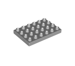 LEGO Mittleres Steingrau Duplo Platte 4 x 6 (25549)