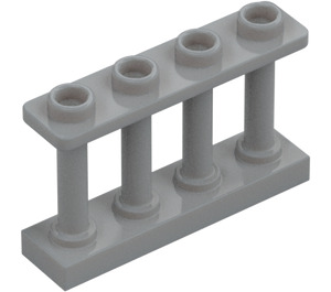 LEGO Grigio pietra medio Recinzione Spindled 1 x 4 x 2 con 4 bottoncini superiori (15332)