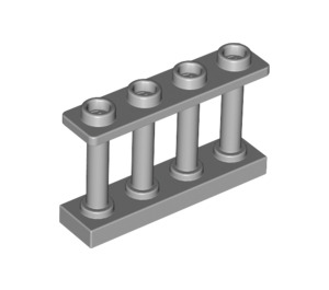 LEGO Gris pierre moyen Clôture Spindled 1 x 4 x 2 avec 4 clous supérieurs (15332)