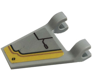 LEGO Medium Stone Gray Flag 2 x 2 Angled with Screw, Lines, Plate Sticker without Flared Edge (44676)