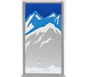 LEGO Medium Stone Gray Glass for Window 1 x 4 x 6 with Mountain Sight Sticker (6202)