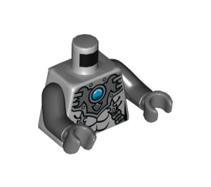 LEGO Gris piedra medio Gorzan con Plano Plateado Armadura Minifigura Torso (973 / 76382)