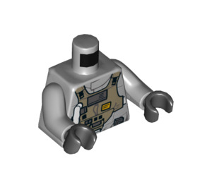 LEGO Medium Stone Gray Gray Squadron Pilot Minifig Torso (973 / 76382)