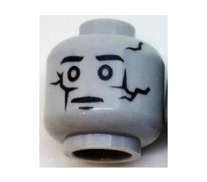 LEGO Medium Stone Gray Head with Sand Green Ghost Face (Recessed Solid Stud) (3626)