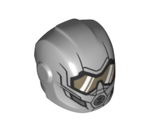 LEGO Medium Stone Gray Helmet with Smooth Front with The Wasp Brown Goggles (28631 / 39171)