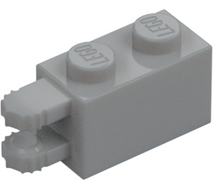 LEGO Střední kamenná šedá Závěs Kostka 1 x 2 Zamykání s Dual Finger na Koncovka Horizontální (30540 / 54672)