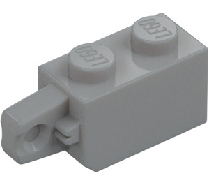 LEGO Medium steengrijs Scharnier Steen 1 x 2 Vergrendelings met Single Finger (Verticaal) aan Einde (30364 / 51478)