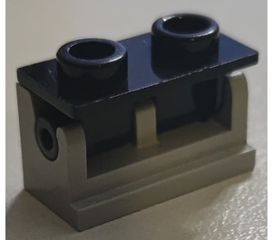 LEGO Medium Stone Gray Hinge Brick 1 x 2 with Black Top Plate (3937 / 3938)