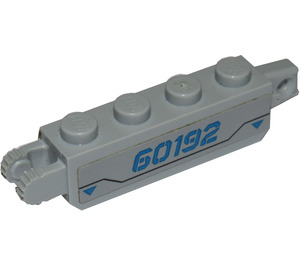 LEGO Medium Stone Gray Hinge Brick 1 x 4 Locking Double with '60192' Sticker (30387)