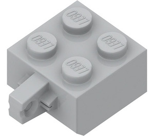 LEGO Mittleres Steingrau Scharnier Backstein 2 x 2 Verriegeln mit 1 Finger Vertikale (kein Achsloch) (30389)