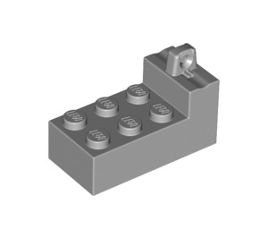 LEGO Mittleres Steingrau Scharnier Backstein 2 x 4 mit 1 x 2  (18455 / 49995)