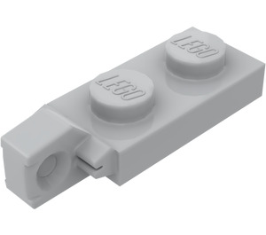 LEGO Mittleres Steingrau Scharnier Platte 1 x 2 Verriegeln mit Single Finger auf Ende Vertikale ohne untere Nut (44301 / 49715)