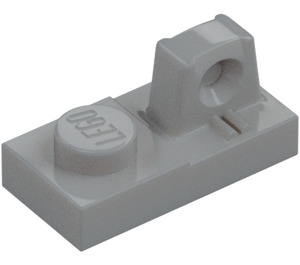 LEGO Mittleres Steingrau Scharnier Platte 1 x 2 Verriegelt mit Single Finger auf oben (30383 / 53922)