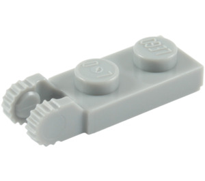 LEGO Medium Stone Gray Hinge Plate 1 x 2 with Locking Fingers with Groove (44302)