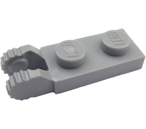 LEGO Mittleres Steingrau Scharnier Platte 1 x 2 mit Verriegelt Finger ohne Kante (44302 / 54657)