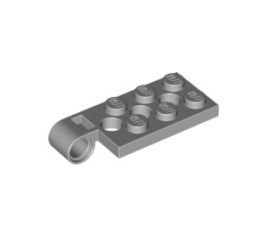 LEGO Gris pierre moyen Charnière assiette Haut 2 x 4 avec 6 Goujons et 3 trous de broches (98286)