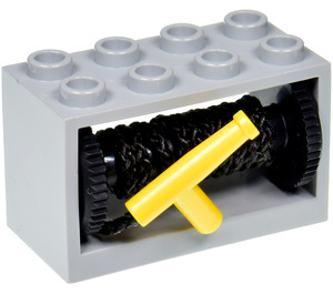 LEGO Gris pierre moyen Tuyau Reel 2 x 4 x 2 Titulaire avec Jaune Nozzle