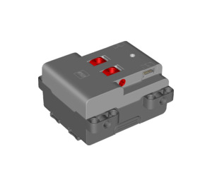 LEGO Mittleres Steingrau Hub, Powered Oben, 2-Port (Non-Bluetooth) mit geklipptem Batteriefachdeckel (22167 / 85825)