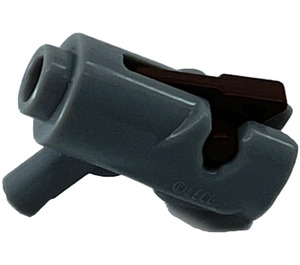 LEGO Medium Stone Gray Mini Shooting Gun Assembly with Reddish Brown Trigger