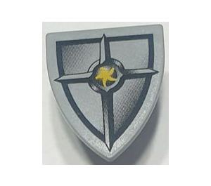 LEGO Medium Stone Gray Minifig Shield Triangular with Blacksmith Star (3846 / 56407)