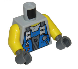 LEGO Medium steengrijs Minifiguur Torso met Blauw Vest met Tools (973 / 76382)