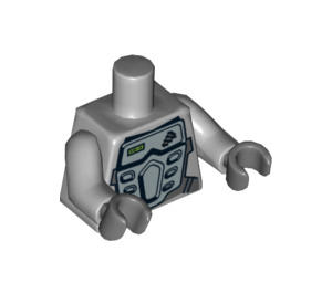 LEGO Mittleres Steingrau Minifig Torso mit Silber Armor (76382 / 88585)
