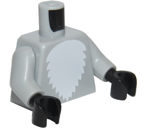 LEGO Medium steengrijs Minifiguur Torso met Wit Bont (973)