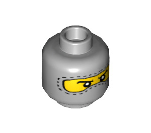 LEGO Mittleres Steingrau Minifigure Kopf mit Dekoration (Sicherheitsbolzen) (3626 / 54464)