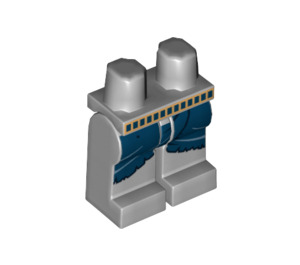 LEGO Mittleres Steingrau Minifigure Hüften und Beine mit Gürtel und Dark Blau Mummy Wrapping (94082 / 95554)