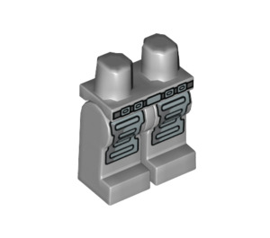 LEGO Mittleres Steingrau Minifigure Hüften und Beine mit Gürtel und Silber Armor (3815 / 89295)