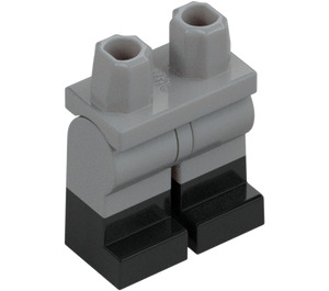 LEGO Medium Stone Gray Minifigure Hips and Legs with Black Boots (21019 / 77601)