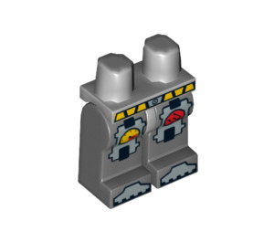LEGO Medium Stone Gray Minifigure Hips and Legs with Pressure Gauge and Trident in Red Circle (94303 / 95510)