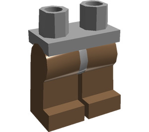 LEGO Mittleres Steingrau Minifigure Hüften mit Brown Beine (3815)