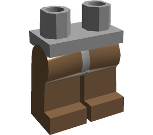 LEGO Medium Stone Gray Minifigure Hips with Brown Legs (3815 / 73200)