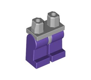 LEGO Medium Steengrijs Minifigure Heupen met Dark Purple Poten (73200 / 88584)