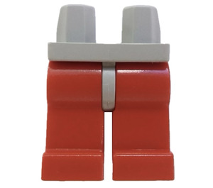 LEGO Mittleres Steingrau Minifigur Hüften mit Rot Beine (73200 / 88584)