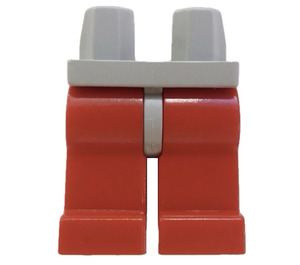 LEGO Medium Steengrijs Minifigure Heupen met Rood Poten (73200 / 88584)