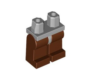 LEGO Medium Steengrijs Minifigure Heupen met Reddish Brown Poten (73200 / 88584)