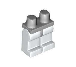 LEGO Medium Steengrijs Minifigure Heupen met Wit Poten (73200 / 88584)