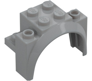 LEGO Medium Stone Gray Mudguard Brick 2 x 4 x 2.3 with Tall Wheel Arch (18974)