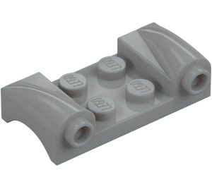 LEGO Medium Stone Gray Mudguard Plate 2 x 4 with Headlights and Curved Fenders (93590)