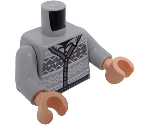 LEGO Medium steengrijs Neville Longbottom met Grijs Cardigan en Sand Blauw Poten Minifiguur Torso (973 / 76382)